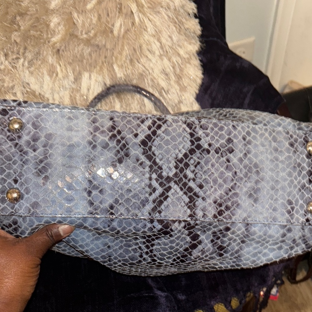 Michael Kors Hamilton Gray Python Print Tote - image 6